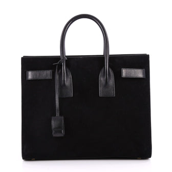 Saint Laurent Sac de Jour Handbag Suede Small Black 2659901