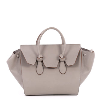 Celine Tie Knot Tote Grainy Leather Small Gray 2662001
