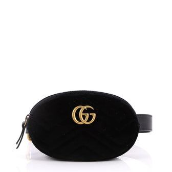 Gucci GG Marmont Belt Bag Matelasse Velvet Black 2662102