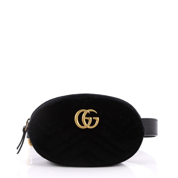Gucci GG Marmont Belt Bag Matelasse Velvet Black 2662102