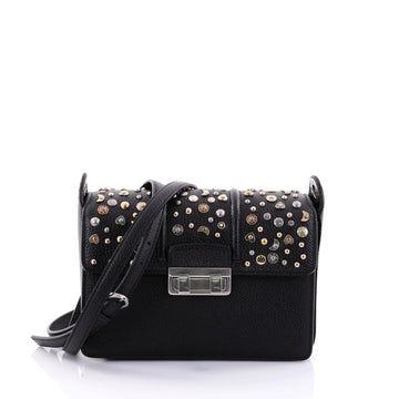 Lanvin Jiji Shoulder Bag Studded Leather Small Black 2662501