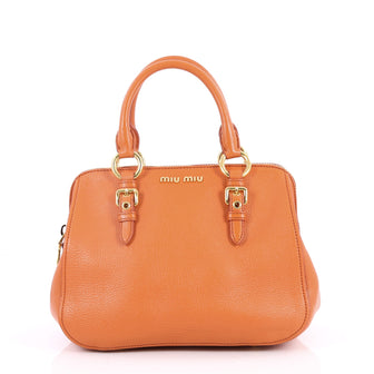 Miu Miu Madras Bowler Bag Leather Small Orange 2663001
