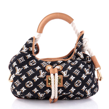 Louis Vuitton Bulles Handbag Monogram Nylon MM Blue 2665506