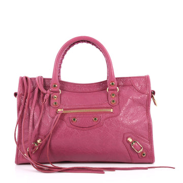 Balenciaga City Classic Studs Handbag Leather Small Pink 2665701