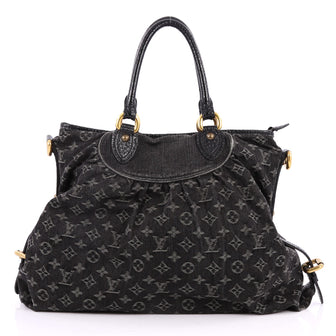 Louis Vuitton Neo Cabby Handbag Denim GM Black 2666201