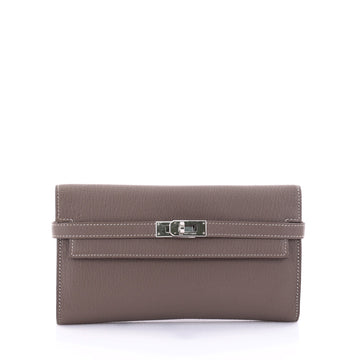 Hermes Kelly Wallet Chevre Mysore Long Brown 2666501