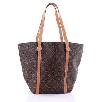 Louis Vuitton Shopping Sac Handbag Monogram Canvas MM Brown 2666806