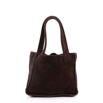 Chanel Vintage Shopping Tote Suede Mini Brown 2667903