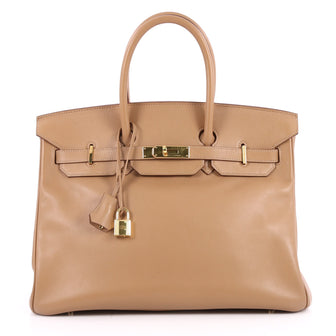 Hermes Birkin Handbag Brown Swift with Gold Hardware 35 Brown 2669801