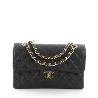 Chanel Vintage Classic Double Flap Bag Quilted Caviar blue 2670201