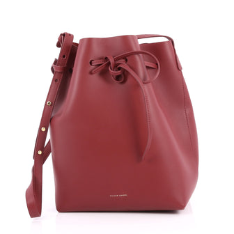 Mansur Gavriel Bucket Bag Leather Large Red 2670501