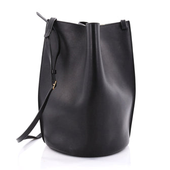 Celine Pinched Bag Leather Medium Black 2671201