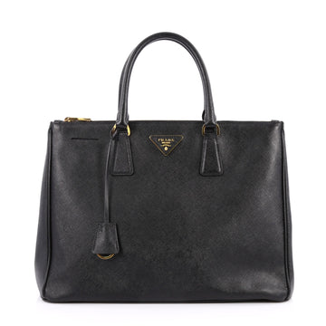 Prada Double Zip Lux Tote Saffiano Leather Large Black 2671711