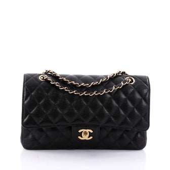 Chanel Vintage Classic Double Flap Bag Quilted Caviar black 2672601