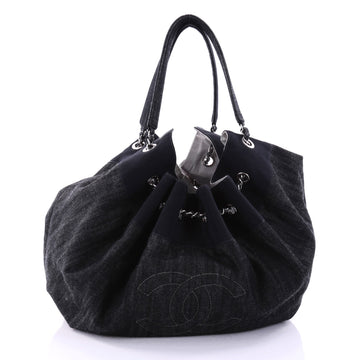 Chanel Stretch Spirit Cabas Denim Large Blue 2673902