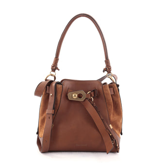 Chloe Owen Bucket Bag Leather and Suede Medium Brown 2676001