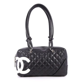 Chanel Cambon Bowler Bag Quilted Leather Medium Black 2676202