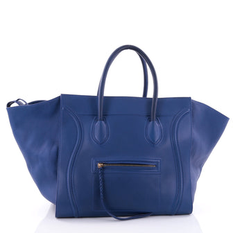 Celine Phantom Handbag Grainy Leather Large Blue 2677601