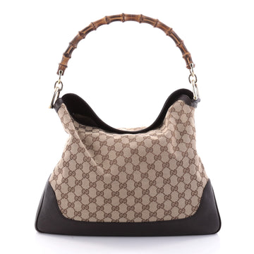 Gucci Diana Bamboo Shoulder Bag GG Canvas Medium Brown 2678705