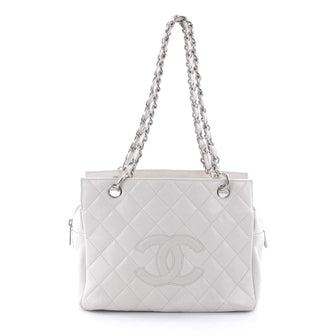 Chanel Petite Timeless Tote Quilted Caviar White 2679302