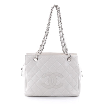 Chanel Petite Timeless Tote Quilted Caviar White 2679302
