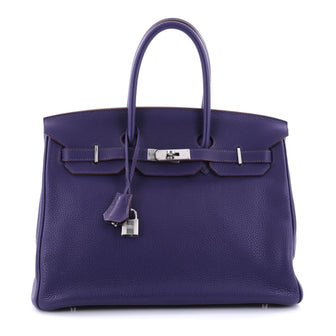 Hermes Birkin Handbag Purple Clemence with Palladium 2680602