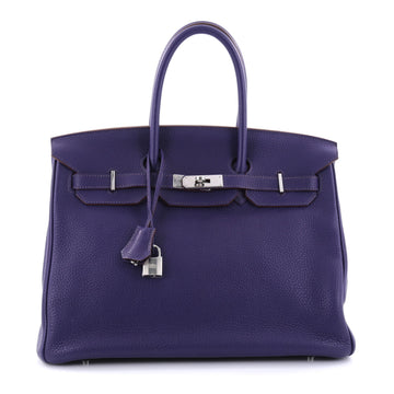 Hermes Birkin Handbag Purple Clemence with Palladium 2680602
