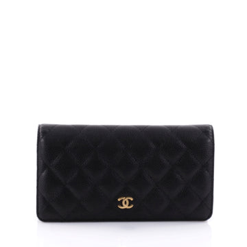 Chanel L-Yen Wallet Quilted Caviar Black 2681601
