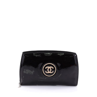 Chanel CC Zip Around Wallet Patent Black 2681604
