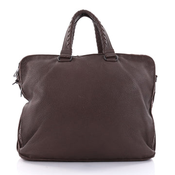 Bottega Veneta Convertible Briefcase Leather with Intrecciato Detail Brown 2681801