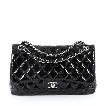 Chanel Classic Double Flap Bag Quilted Patent Jumbo 2682908