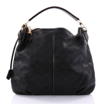 Louis Vuitton Selene Handbag Mahina Leather MM Brown 2683401