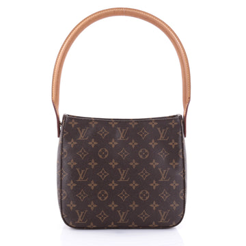 Louis Vuitton Looping Handbag Monogram Canvas MM Brown 2684003