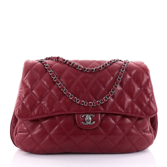 Chanel 3 Bag Quilted Lambskin Maxi - Designer Handbag Red - 26863/02