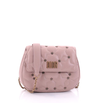 Christian Dior Dio(r)evolution Round Clutch with Chain Studded Leather Small Pink 2687601