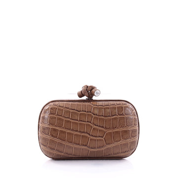 Bottega Veneta Box Knot Clutch Crocodile Small Brown 2688001