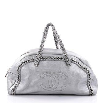 Chanel Luxe Ligne Bowler Bag Leather Large Silver 2688804