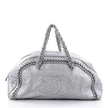 Chanel Luxe Ligne Bowler Bag Leather Large Silver 2688804