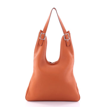 Hermes Massai Handbag Leather 32 Orange 2689303