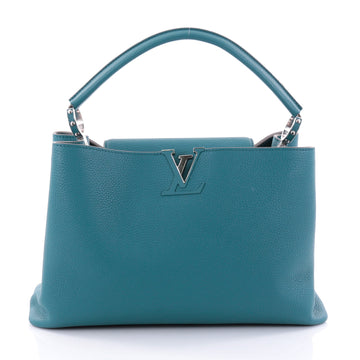 Louis Vuitton Capucines Handbag Leather MM Blue 2689606