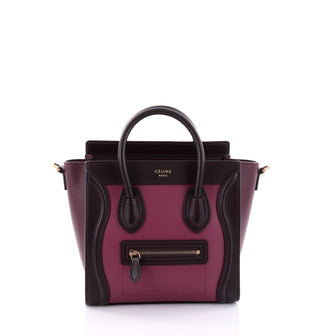 Celine Tricolor Luggage Handbag Leather Nano Pink 2691103