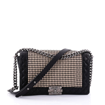 Chanel Reverso Boy Flap Bag Woven Calfskin Old Medium 2691108
