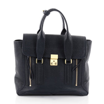 3.1 Phillip Lim Pashli Satchel Leather Medium Blue 2692301