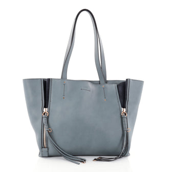 Chloe Milo Shopping Tote Leather Medium Blue 2692501