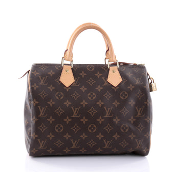 Louis Vuitton Speedy Handbag Monogram Canvas 30 Brown 2692801