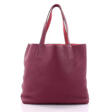 Hermes Double Sens Tote Clemence 45 Red 2693902