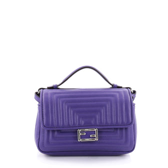 Fendi Double Baguette Quilted Leather Micro Purple 2694401