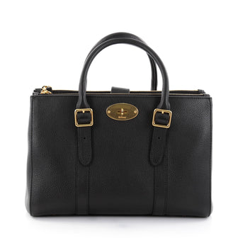 Mulberry Bayswater Double Zip Convertible Tote Leather Small Black 2694801