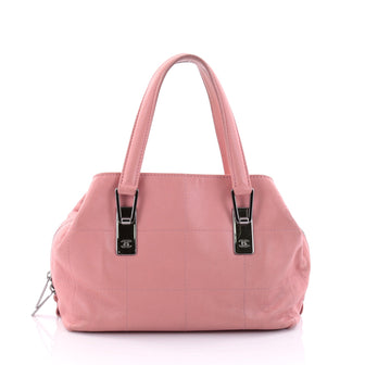 Chanel Square Stitch Satchel Quilted Caviar Small Pink 2696801