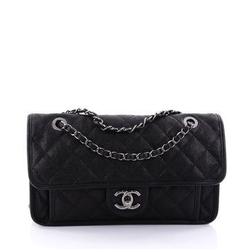 Chanel French Riviera Flap Bag Quilted Caviar Medium 2697201